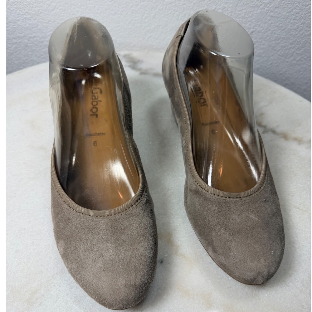 Gabor Sacchetto Women Taupe Nubuck Wedge Pump Shoes Size 8.5 US 6 UK NWOT